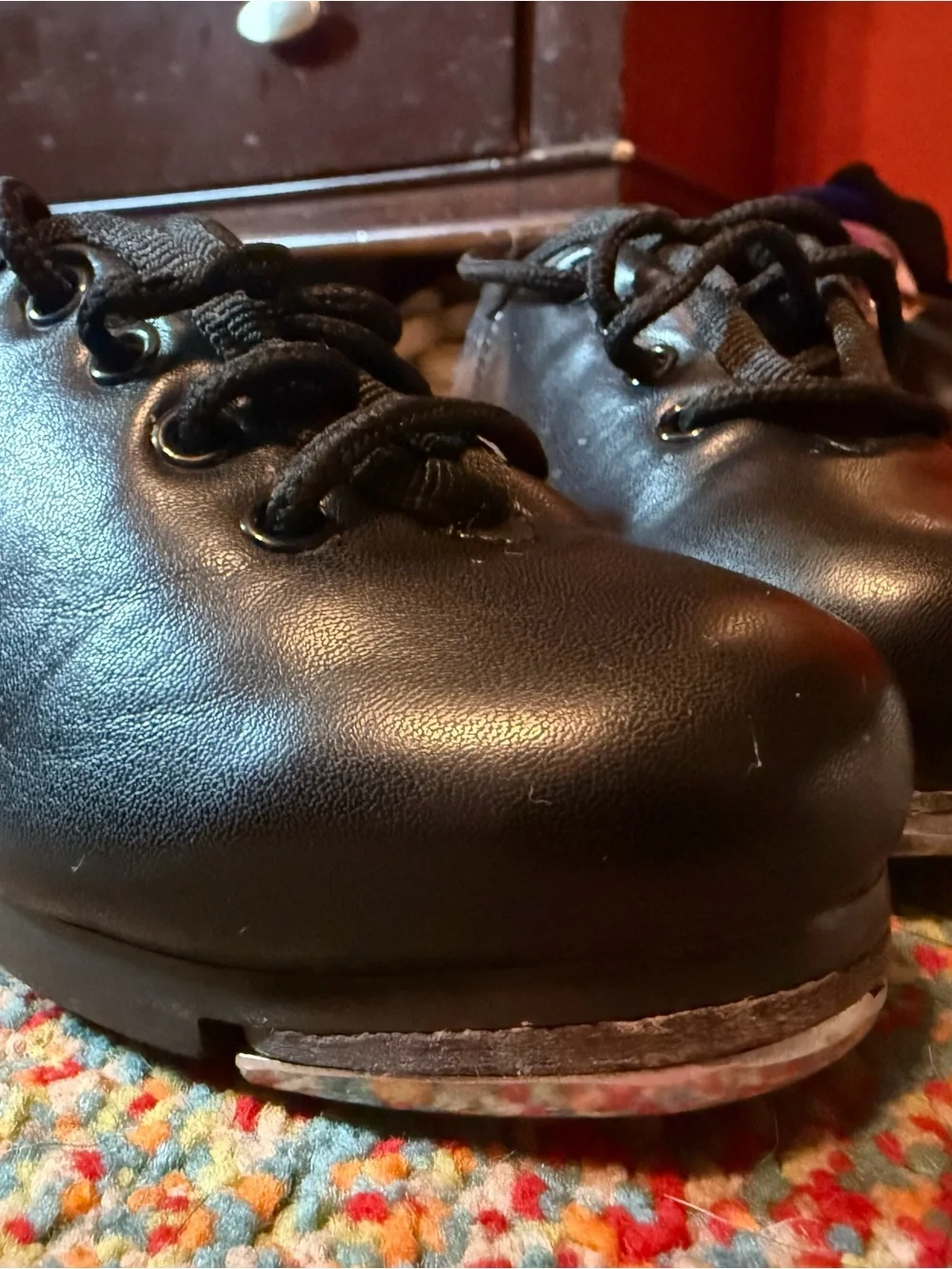 Little Girls Black Leather Tap Shoes Little Kid Shoes 10 / Toddler